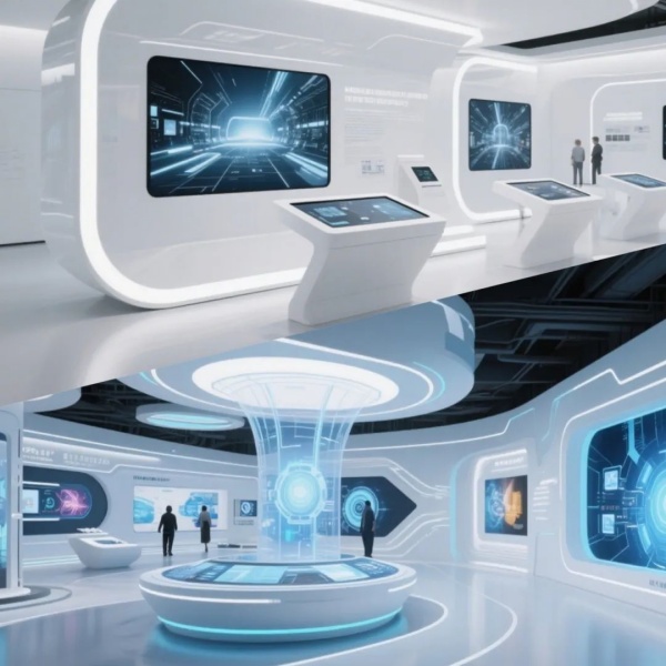 科技感白藍展廳設計