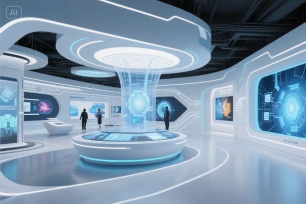 科技感白藍展廳設計